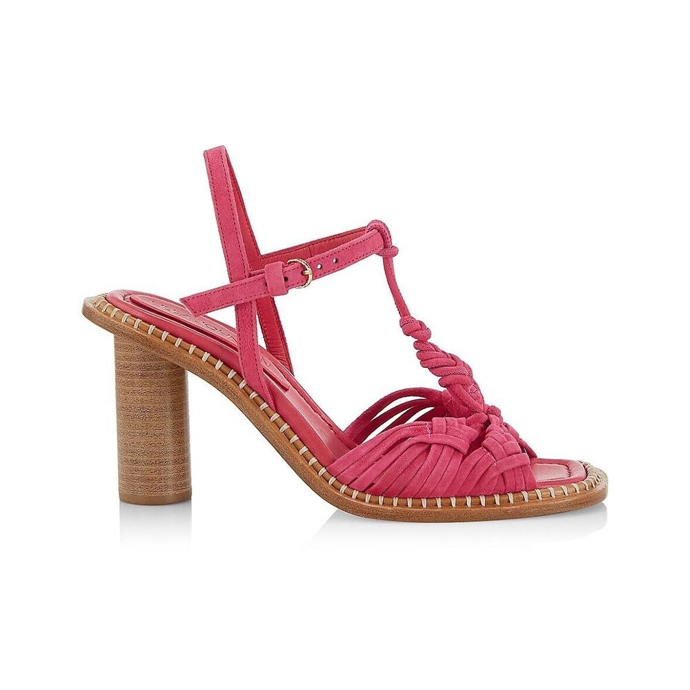 New Ulla Johnson Penina Suede Macrame Braided High Heel in Orchid Women's Size 9 - Picture 2 of 10